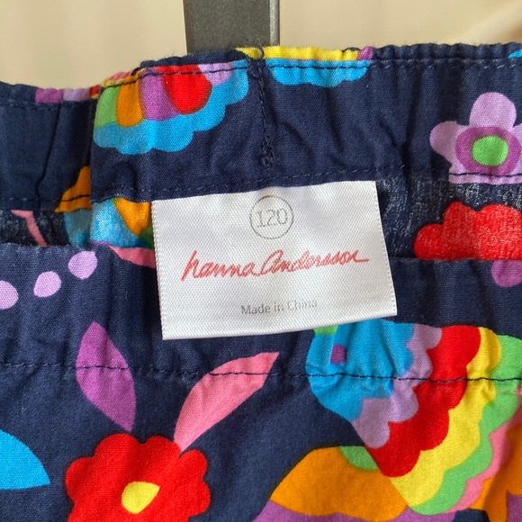 Hanna Andersson sundress, fun, colorful print with ribbon detail, size 120 (6-7) - Picture 3 of 5